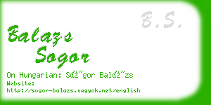 balazs sogor business card